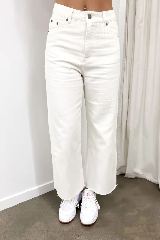 women's denim jeans for tall womenCharlie High Rise Wide Leg Jean Vintage White