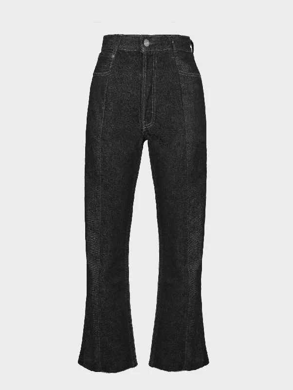 women's light denim jeansFlare Jean Black