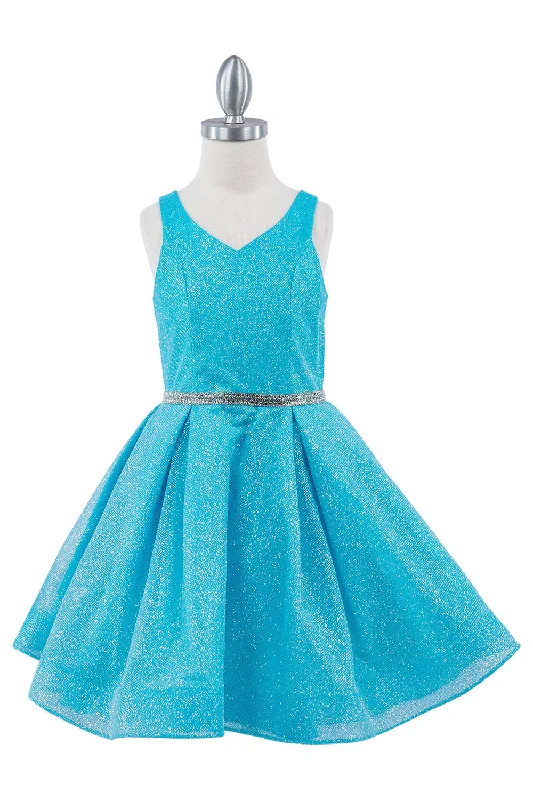 lightweight party dressesDazzling Glitter V-Neck Girl Party Dress by Cinderella Couture USA AS8047