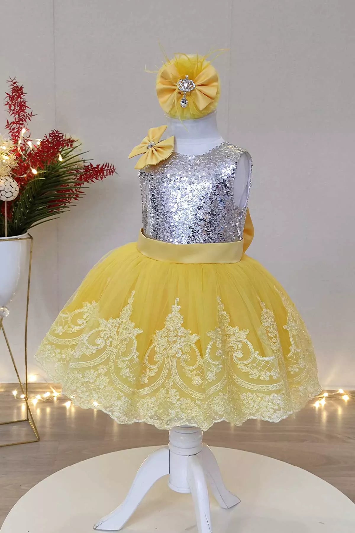 vintage party dressesShay Silver & Yellow Party Dress