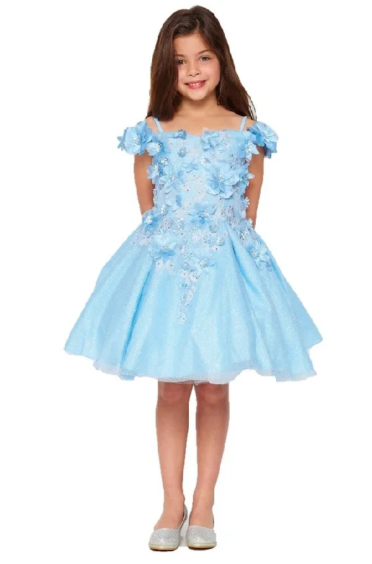 stylish party dressesOff the Shoulder Floral Lace Tulle Girl Party Dress by Cinderella Couture USA AS5120