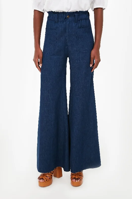 women's denim jeans for a glamorous eveningOrganic Indigo Hemp Tulip Wide Leg Jeans