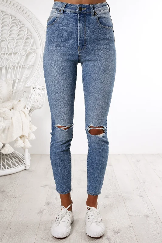 women's blue denim jeansEastcoast Ankle Jean Ocean Worn