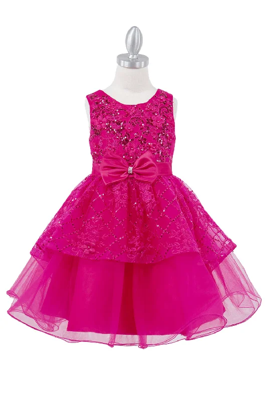 curve-hugging party dressesSleeveless Sequin Layered Girl Party Dress by Cinderella Couture USA AS9131