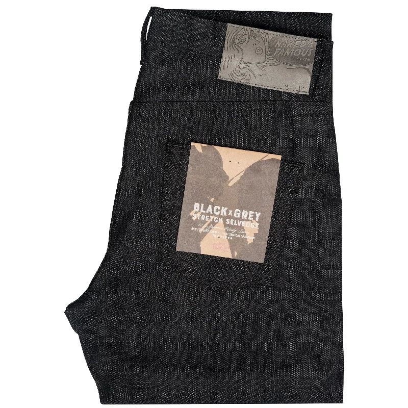 women's denim jeans for summerEasy Guy - Black x Grey Stretch Selvedge