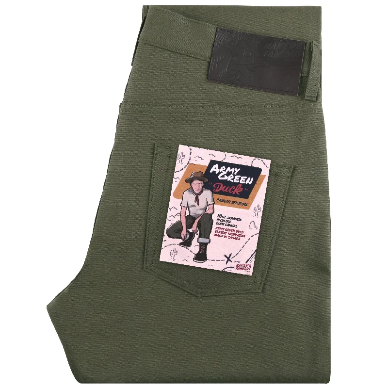 women's denim jeans for petite womenEasy Guy - Army Green Duck Selvedge