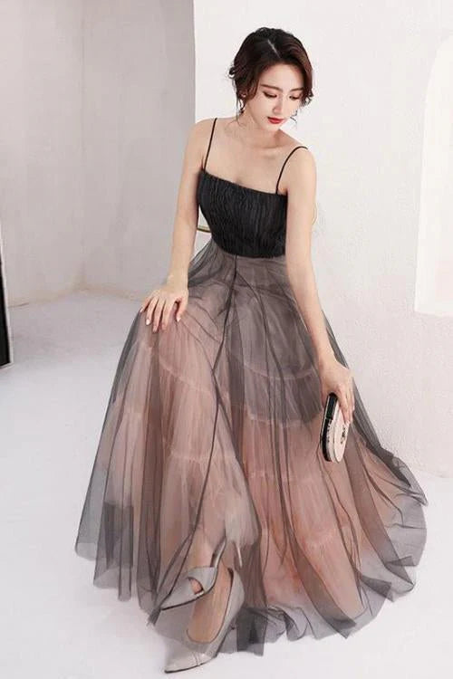 petite party dressesDingJiDress A Line Evening Dresses Scoop Straps Tulle