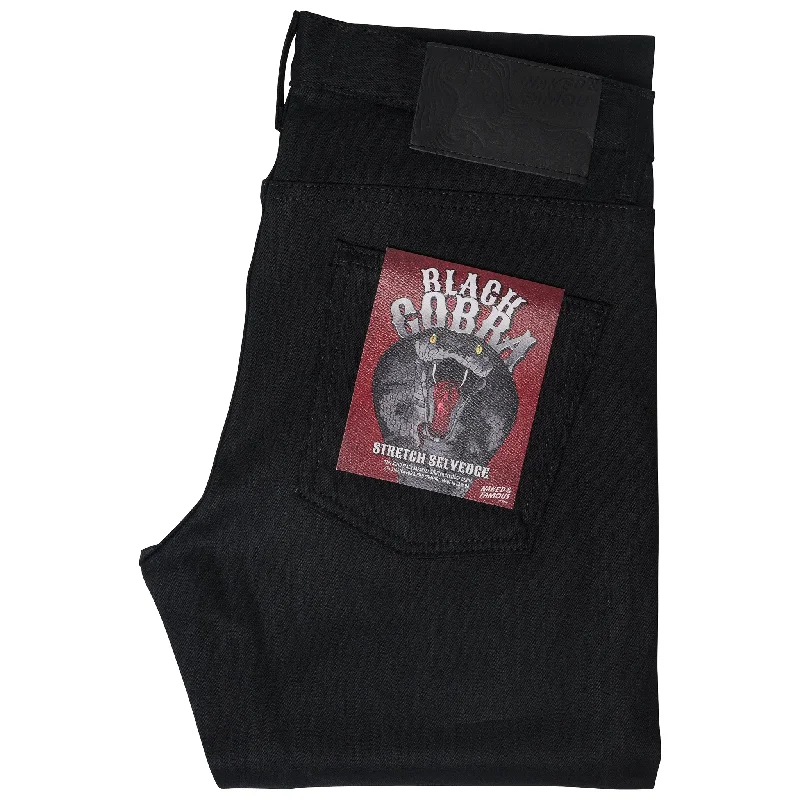 women's denim jeans with sequinsSuper Guy - Black Cobra Stretch Selvedge