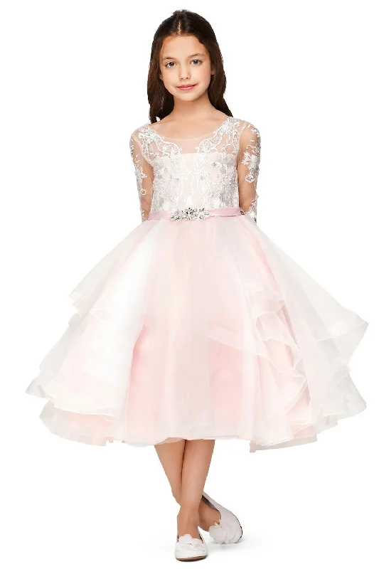 halter-neck party dressesLace Bodice A-Line Girl Party Dress by Cinderella Couture USA AS5075N