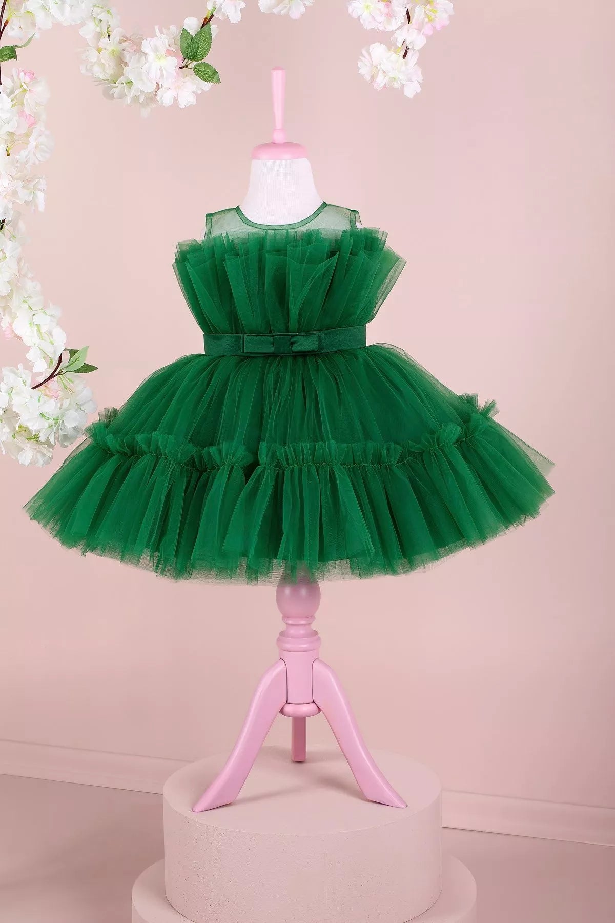 striped party dressesDiana Green Party Dress