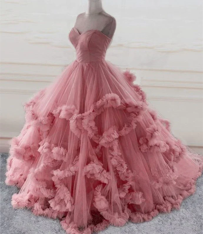 short party dressesBall gown pink long prom dress evening dress M5930