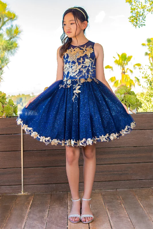 mini party dressesSatin Glittered Tulle Girl Party Dress by Cinderella Couture USA AS5121