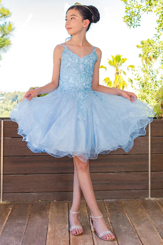 affordable party dressesEmbroidered Spaghetti Tulle Girl Party Dress by Cinderella Couture USA AS5125