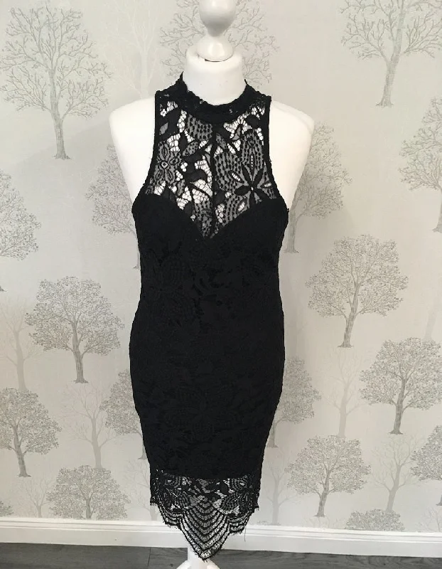 floral lace midi dressesMorgan Black Lace Halterneck Midi Dress