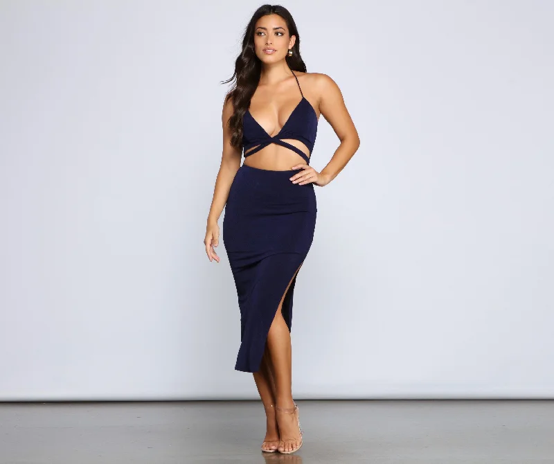 breathable midi dressesMajor Stunner Stylish Cutout Midi Dress