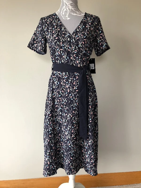 cotton blend midi dressesFreya Navy Floral Printed Midi Dress