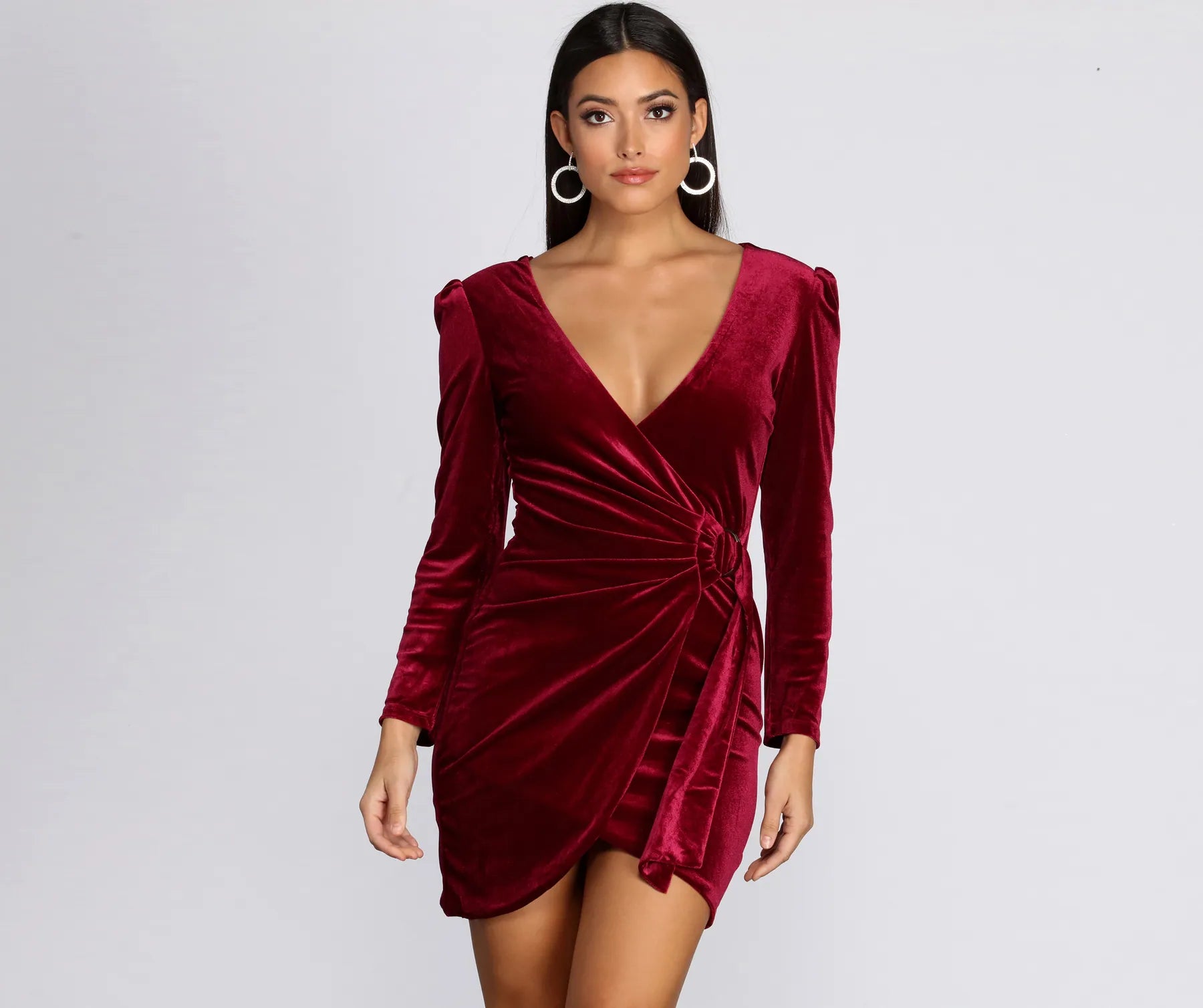 affordable floral Mimi dressesWrapped In Luxe Velvet Mini Dress