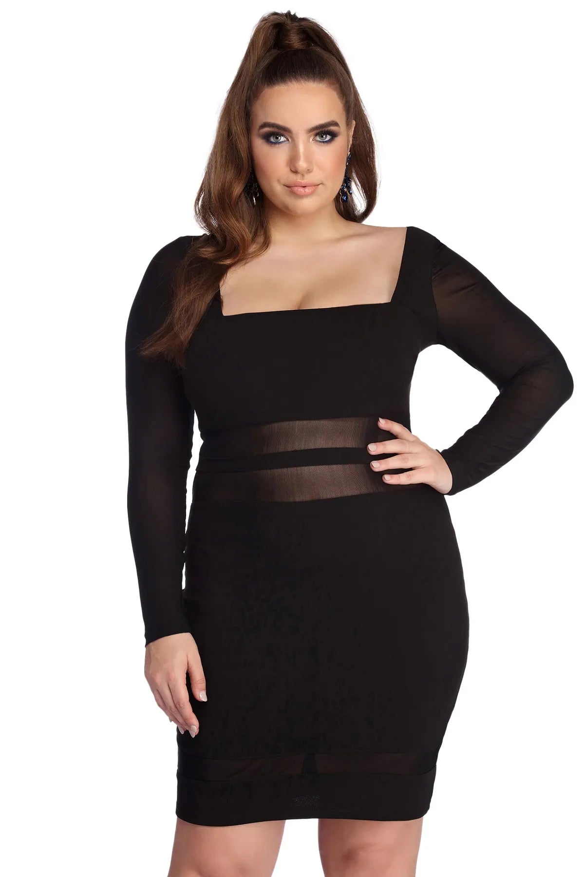 wide-leg Mimi dresses for a flattering fitPlus Miss Me Mesh Mini Dress