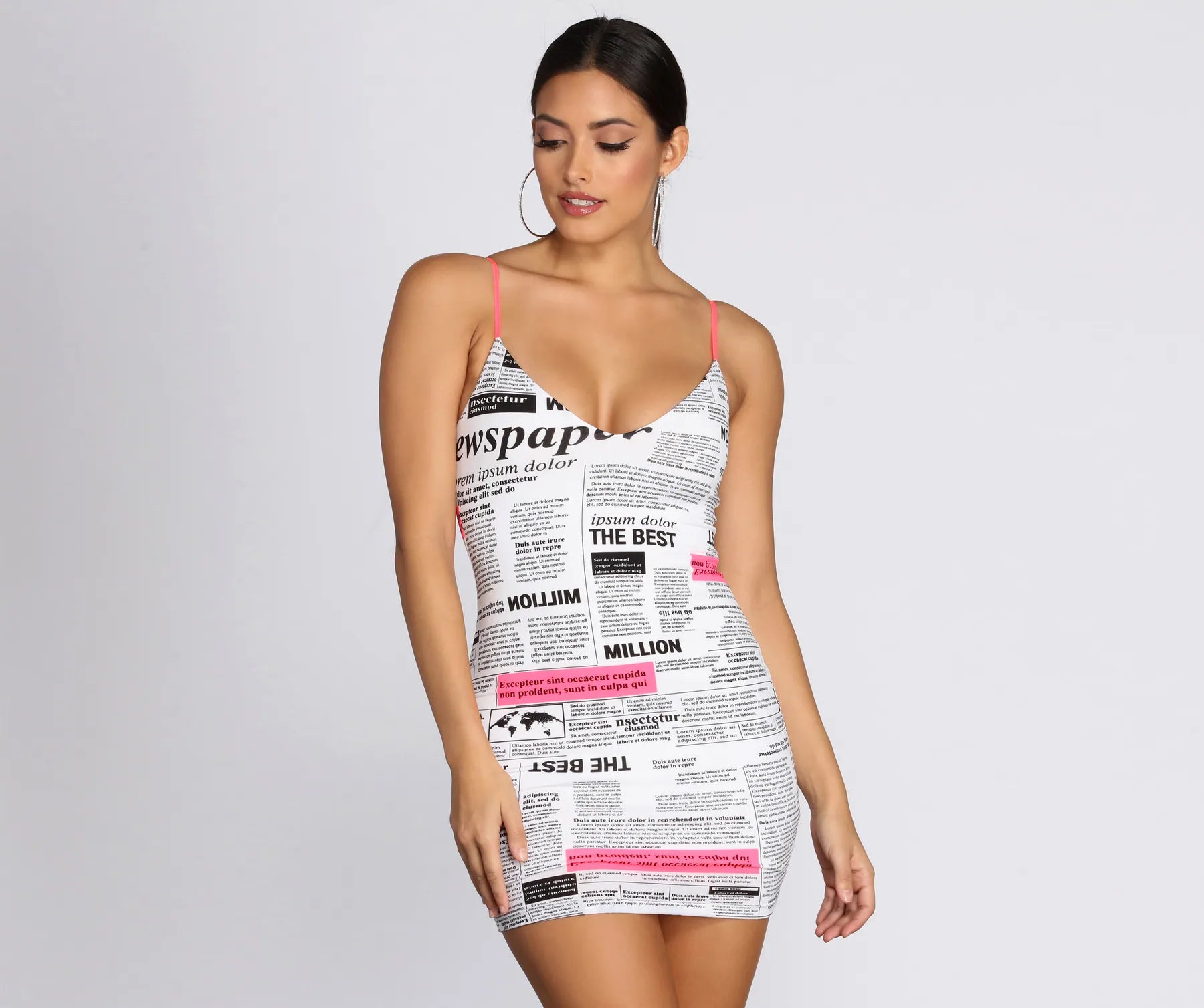 romantic maxi Mimi dresses for date nightsAll In Knit Together Newspaper Mini Dress