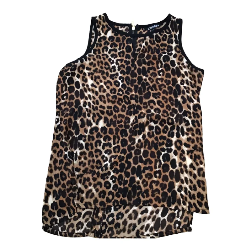 women's tops for evening soireesAnimal Print Top Sleeveless Express, Size Xs