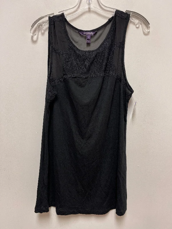 women's tops for boho-chic stylesBlack Top Sleeveless Long Tall Sally, Size L