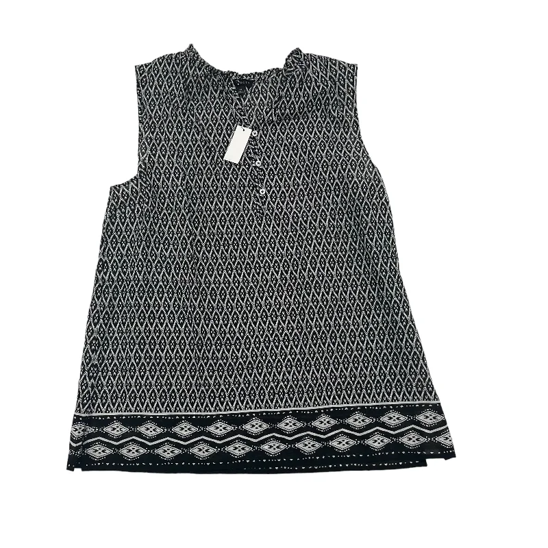 women's tops for those who refuse to compromise on styleBLACK & WHITE TOP SLEEVELESS by TALBOTS Size:M