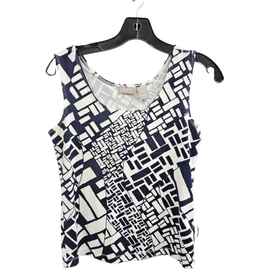 women's tops for those who believe in expressing their individuality through fashionBlue & White Top Sleeveless Chicos, Size S