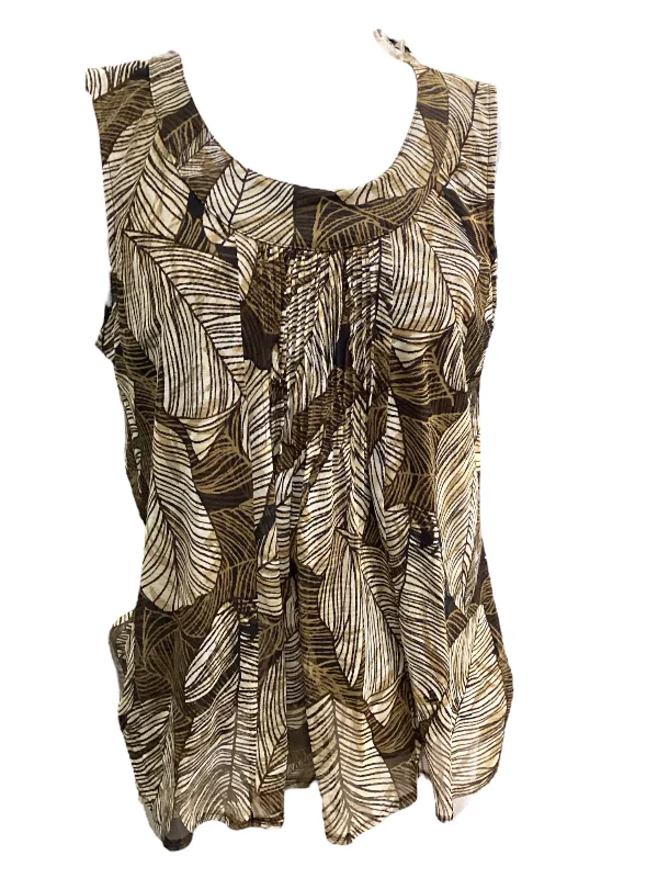 women's tops for those who prefer classic over trendy stylesBrown Top Sleeveless Rafaella, Size L