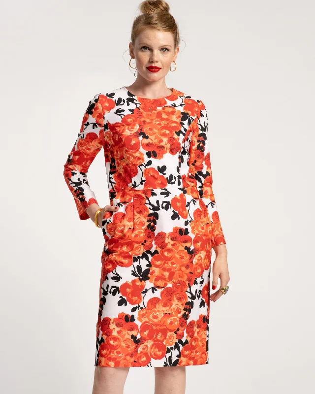 women's flutter-sleeved dressesCarolyn Dress Rose Floral