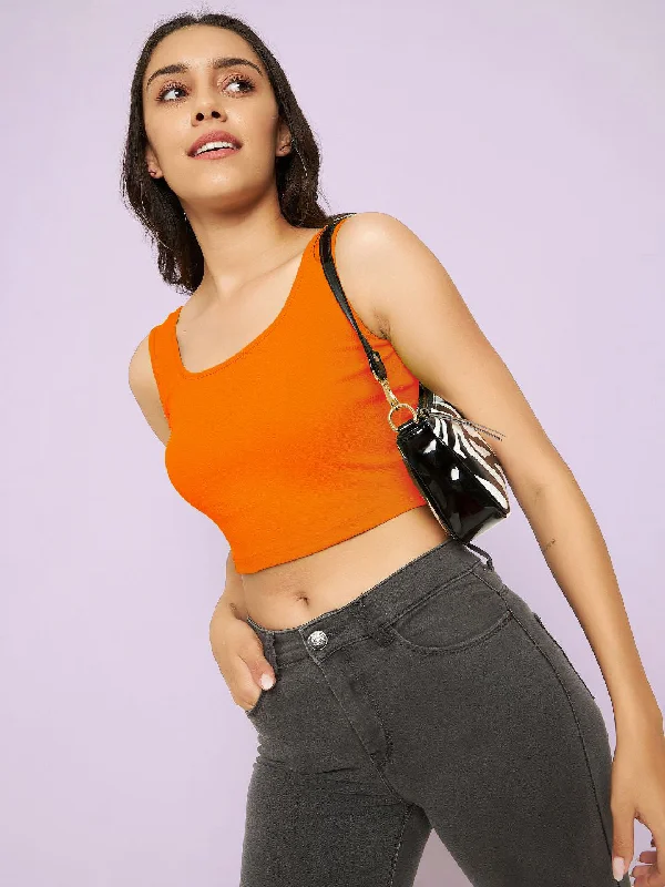 women's tops that offer a perfect blend of style, comfort, and affordabilityCotton Stretchable Basic Round Neck Crop Top