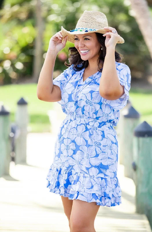 women's silk dressesCourtney Dress / Blue Floral