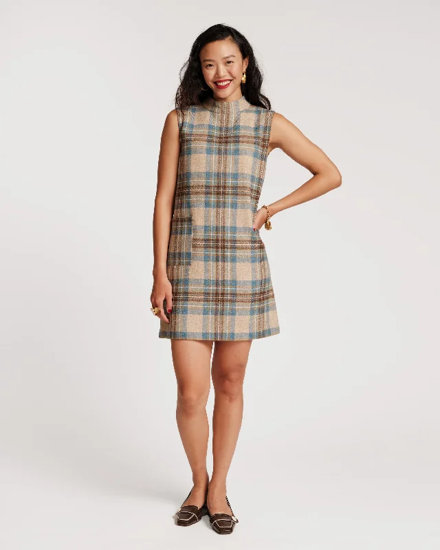 women's boho dressesEllen Wool Shift Dress Stewart Plaid