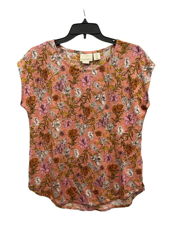 women's tops for beach outingsFloral Print Top Sleeveless Cynthia Rowley, Size M