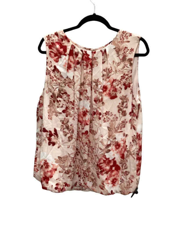 women's tops for those who believe in expressing their individuality through fashionFloral Print Top Sleeveless Liz Claiborne, Size Xl