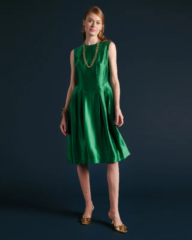 women's maximalist dressesFlorencia Dress Silk Emerald