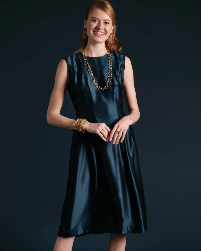 women's high-end dressesFlorencia Dress Silk Navy