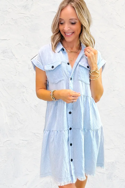 women's A-line dressesFun In The Sun Dress - Denim