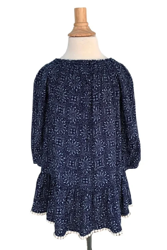 women's handmade dressesGirl's Casey Dress / Indigo Medallion