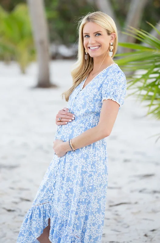 women's striped dressesTia Dress / Periwinkle Floral