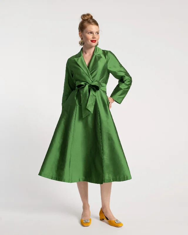 women's machine-washable dressesLucille Wrap Dress Emerald