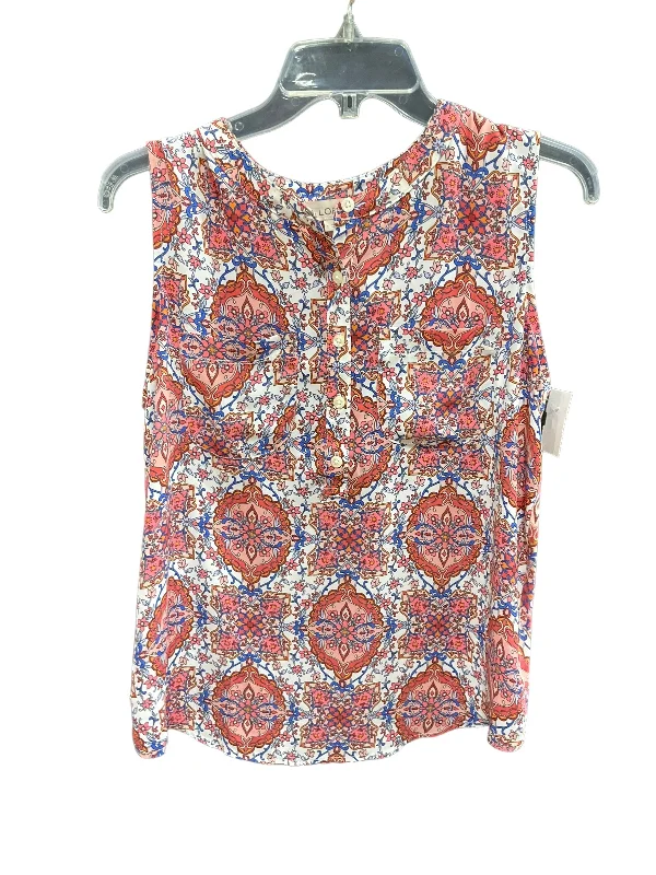 women's tops for those who value both quality and affordabilityOrange & Pink Top Sleeveless Loft, Size S