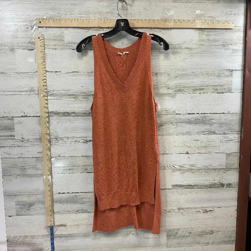 women's tops for those who love to dress up their casual looks with stylish topsOrange Top Sleeveless Anthropologie, Size M