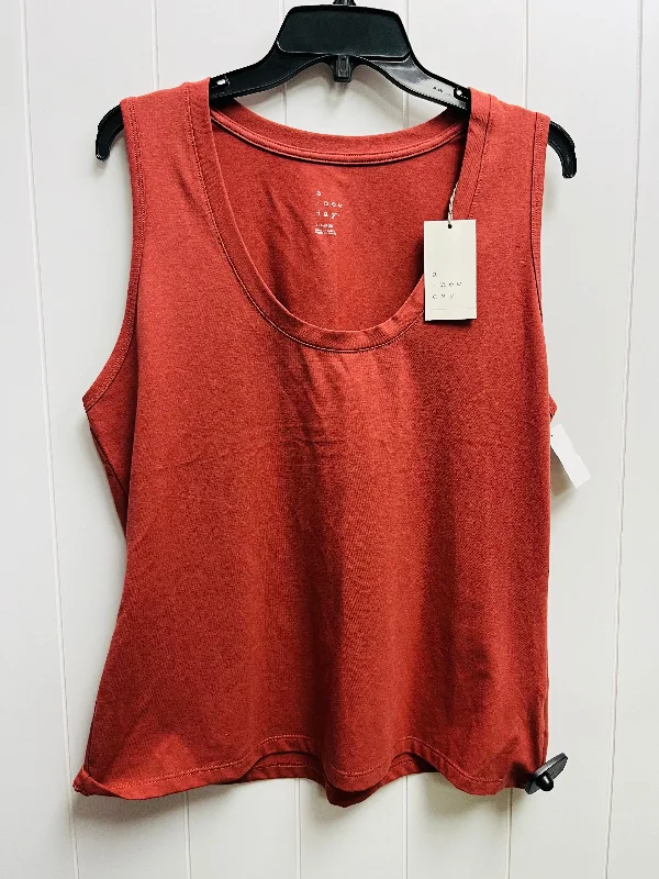 women's tops for fashion-forward individualsOrange Top Sleeveless Basic A New Day, Size Xl