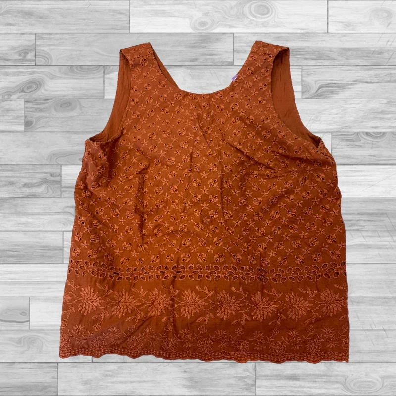 breathable women's tops for summerOrange Top Sleeveless Loft, Size S