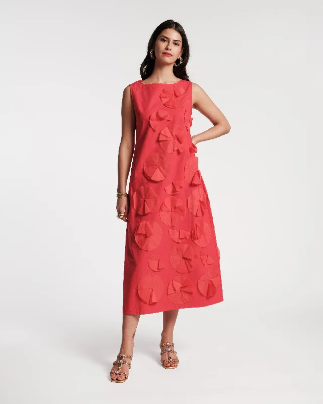 women's glam dressesOrigami Flower Dress Red