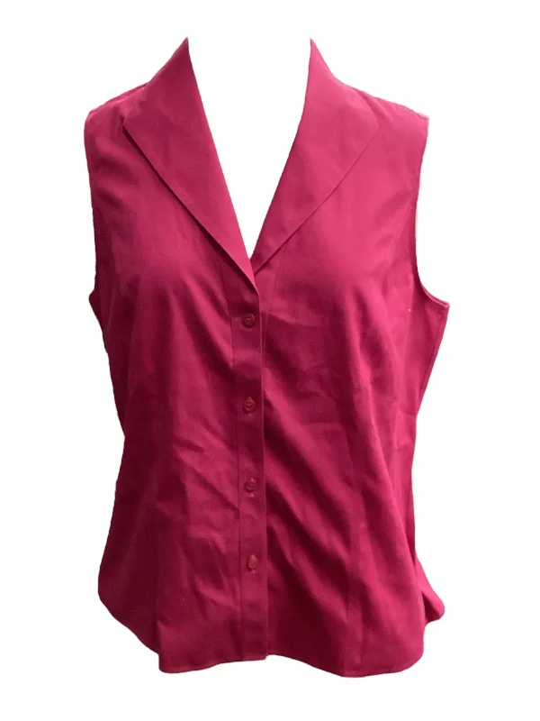 women's tops for those who love bold and vibrant colorsPink Top Sleeveless Jones New York, Size 14