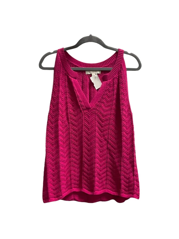 luxury women's topsPink Top Sleeveless Loft, Size Xl