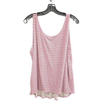 women's tops with cold-shoulder cutsPink & White Top Sleeveless New York And Co, Size Xl