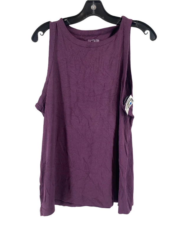 women's tops with sleeveless designsPurple Top Sleeveless Time And Tru, Size Xl