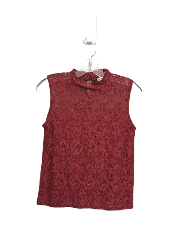 women's tops with unique designsRed Top Sleeveless By Moussy Size: S